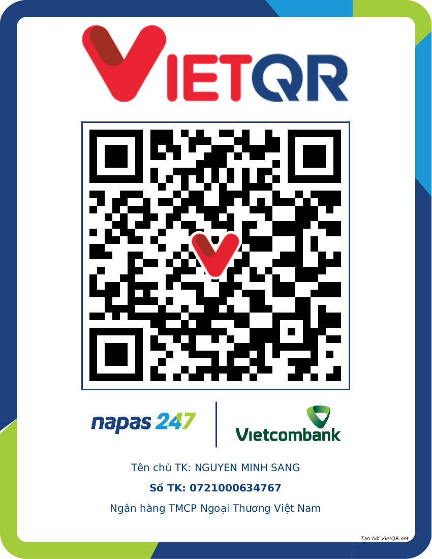 Vietcombank | Nguyen Minh Sang (NMS) | 0721000634767