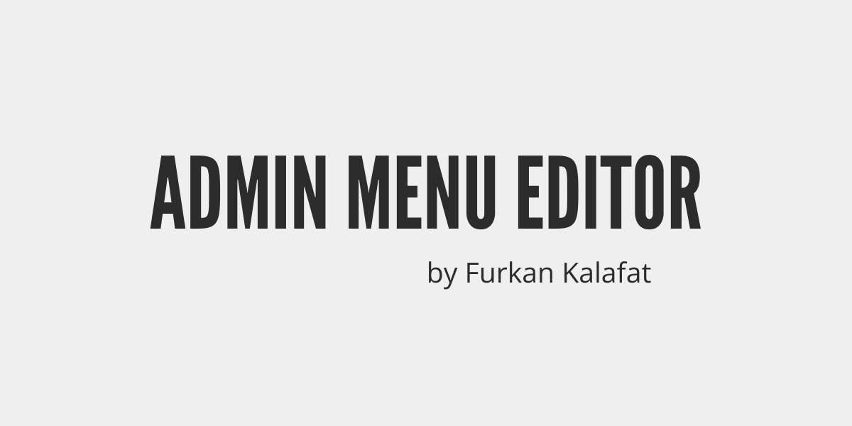 Admin Menu Editor