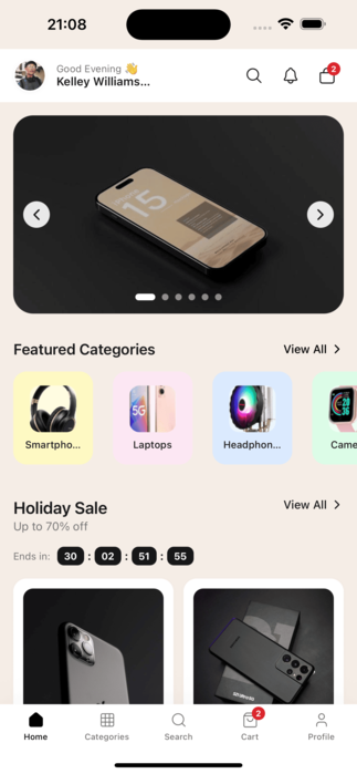 Ecommerce Mobile App - Light Mode